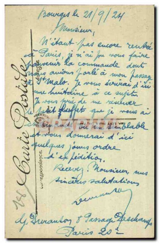 Old Postcard Bourges Place Berry LL