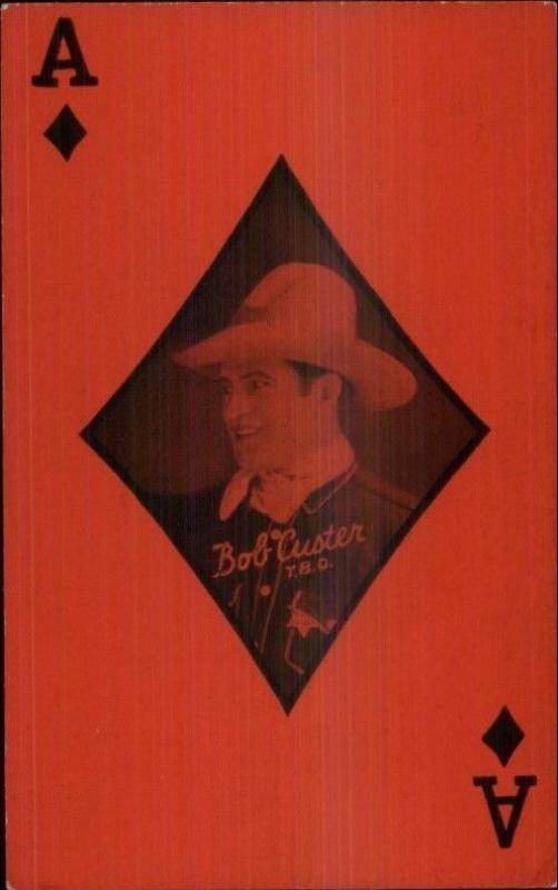 Cowboy Actor - Poker Playing Card Postcard BOB CUSTER ACE DIAMONDS