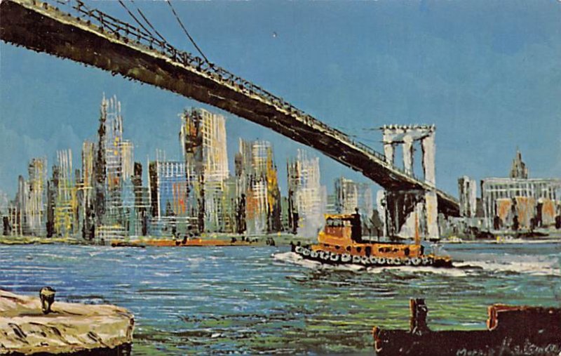 The Brooklyn Bridge Artist Morris Katz Unused 