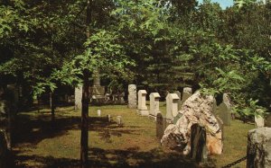 Sleepy Hollow Cemetery Grave Landmark Concord Massachusetts MA Vintage Postcard
