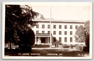 St Johns Hospital Longview WA Washington RPPC Real Photo Postcard V25