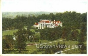 Home of Mr. M.S. Hershey - Pennsylvania PA Postcard