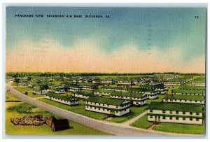 1944 Panorama View Savannah Air Base Buildings View Savannah Georgia GA Postcard