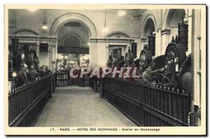 Old Postcard Paris Hotel Coin minting workshop