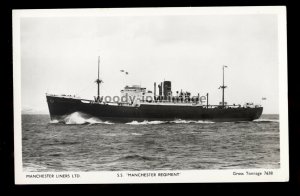 ca0454 - Manchester Liners Cargo Ship - Manchester Regiment - postcard