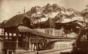 Switzerland - Luzern Kapellbrücke und Pilatus 02.87
