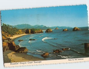 Postcard Beautiful Oregon Coast Seascape Ecola Park Cannon Beach Oregon USA