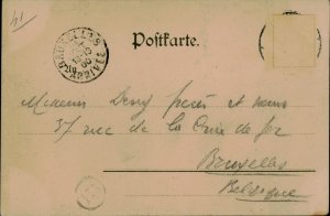 B576 Germany Burg Rheinstein artist etch postcard 1900