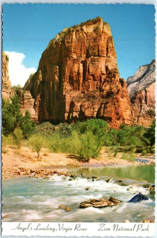 Postcard - Angel's Landing, Virgin River, Zion National Park - Utah