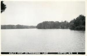 Chetec Wisconsin~Wolfs Point On Pokegama Lake~1940s Real Photo Postcard~RPPC