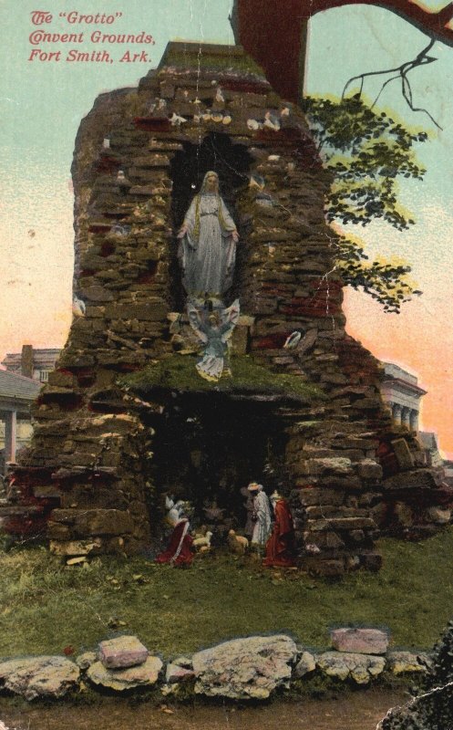 Vintage Postcard 1910's The Grotto Convent Grounds Brick Fort Smith Arkansas AR