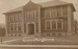 CHRISTIANA PA PUBLIC SCHOOLS ANTIQUE REAL PHOTO POSTCARD RPPC