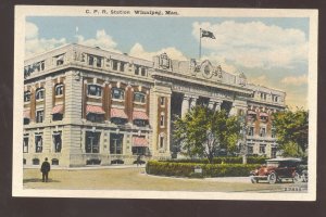 WINNIPEG MANITOBA CPR RAILROAD DEPOT TRAIN STATION VINTAGE POSTCARD