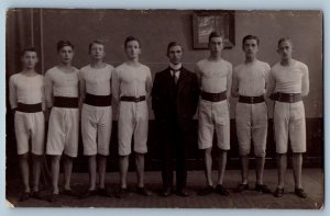 Voeren Limburg Belgium Postcard Boys in White Taking Photos c1940's RPPC Photo