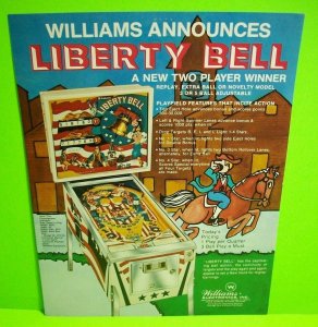 LIBERTY BELL Pinball FLYER Original 1977 Promo Art USA Patriotic Theme