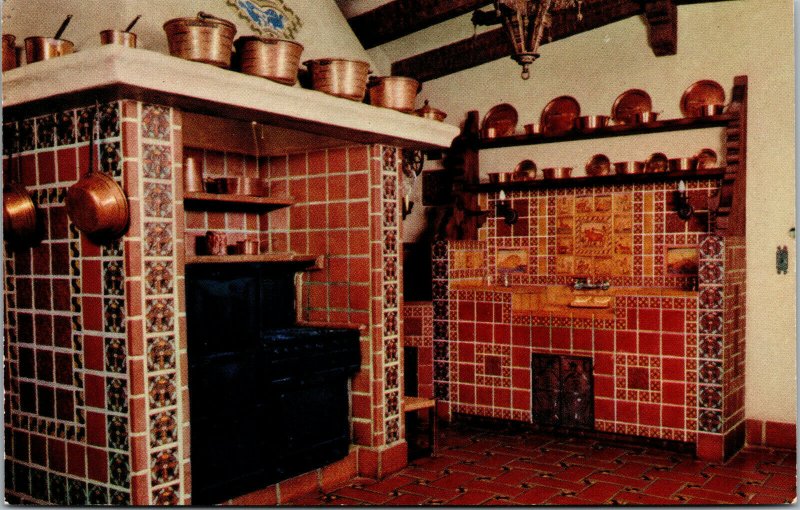 Vtg 1950s Scotty's Castle Spanish Style Kitchen Death Valley California Postcard