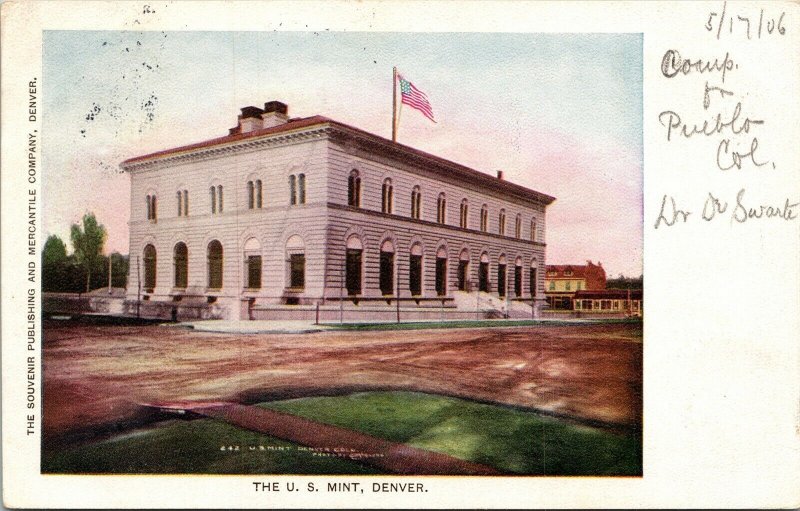 US Mint Denver Souvenir Mercantile Company WOF Undivided Back Antique Postcard 