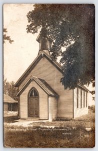 Strawn Illinois~Closeup Congregational Church nr Forrest, Sibley~RPPC CR Childs