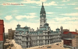 Vintage Postcard 1914 City Hall Broad And Market St. Philadelphia Pennsylvania