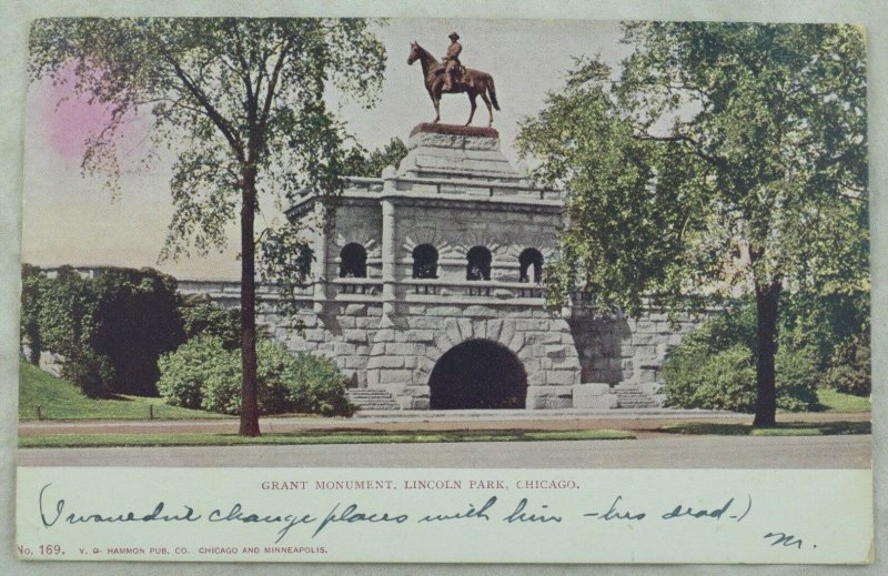 C.1910 Grant Monument In Lincoln Park, Chicago, IL Postcard P103 