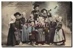 Old Postcard Scenes childish Folklore Dance in the stoupic Gavotte