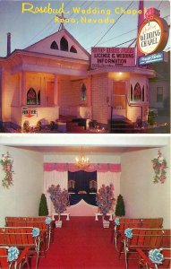 Postcard 1950s Nevada Reno Roseburg Wedding chapel interior Roberts NV24-1156