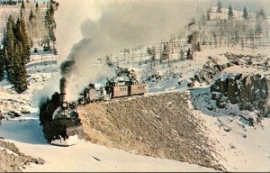 Trains Denver & Rio Grande Western Locomotives 484 & 488 Over Cumbres Pass
