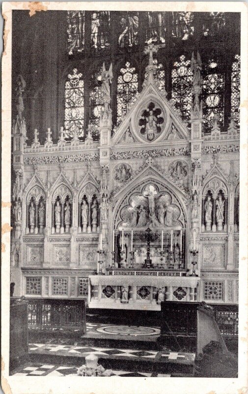 Trintiy Church Broadway Wall St New York NY High Altar Reredos Postcard VTG UNP  