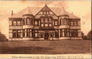 Williams Memorial Institute for Girls High School New London CT Vtg Postcard D79