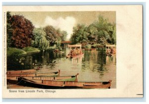 c1905 Scene From Lincoln Park River Boat Chicago Illinois IL Antique Postcard