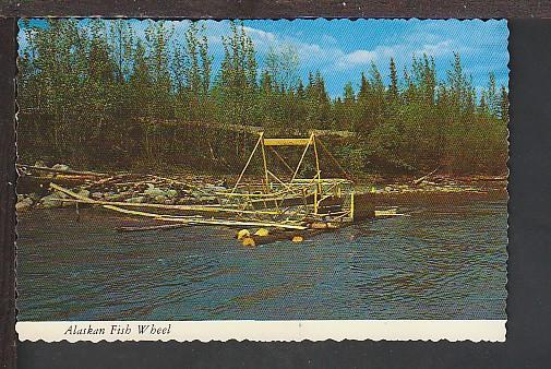 Alaskan Fish Wheel Alaska Postcard BIN 