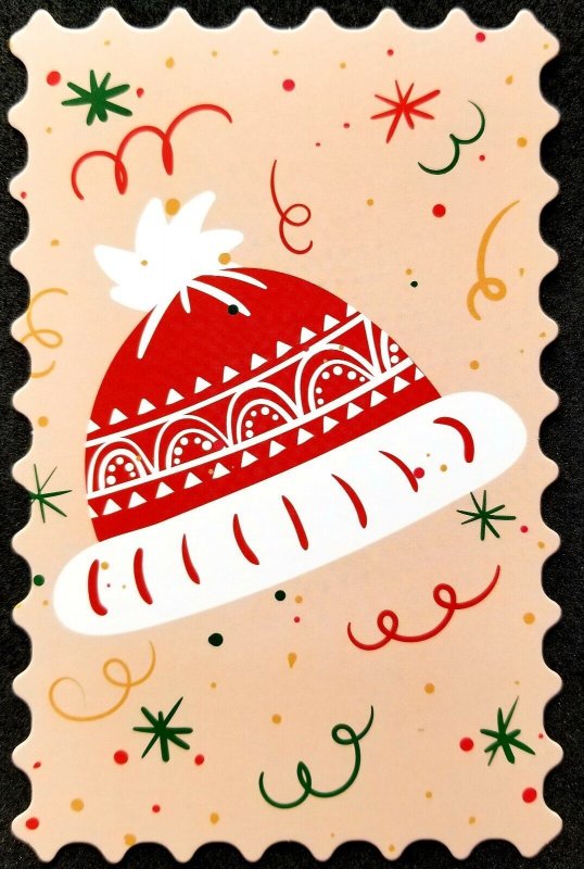 [AG] P500 Merry Christmas Festival Greeting Hat Cap (postcard) *odd shape *New