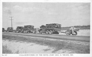 Fort Meade Maryland 155MM Howitzers 1940s World War 2 Military Postcard 5985