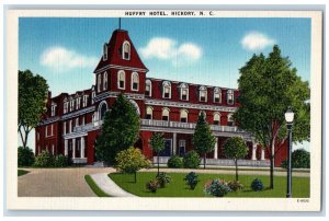 Hickory North Carolina NC Postcard Huffry Hotel Building Exterior c1940 Vintage