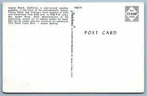 LAGUNA BEACH CALIFORNIA POTTERY SHACK GREETER MAP DISNEYLAND KNOTT'S BERRY FARM