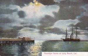 California Long Beach Moonlight Scene