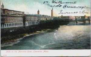 Mills on the Merrimack River Lawrence Massachusetts Vintage Postcard C096