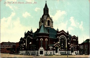 Vtg Lincoln Nebraska St Paul M.E. Methodist Episcopal Church 1909 View Postcard