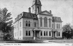 Court House St Johns Michigan 1916 postcard