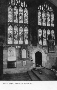 UK - England, Bust & American Window Inside an English Abbey