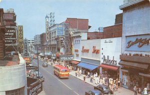 Granby Street Bus Norfolk Virginia 1950s postcard