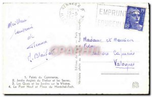 Postcard Modern Rennes Palais du Commerce English Garden and Greenhouses Tabo...