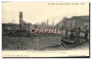 Old Postcard Fire From March Crespy Crespy Ruins Of The House 26 March 1903