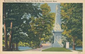 Revolutionary War Memorial at Old North Bridge Concord MA Massachusetts - Linen