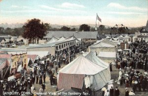 GENERAL VIEW OF THE DANBURY FAIR DANBURY CONNECTICUT POSTCARD (c. 1910)