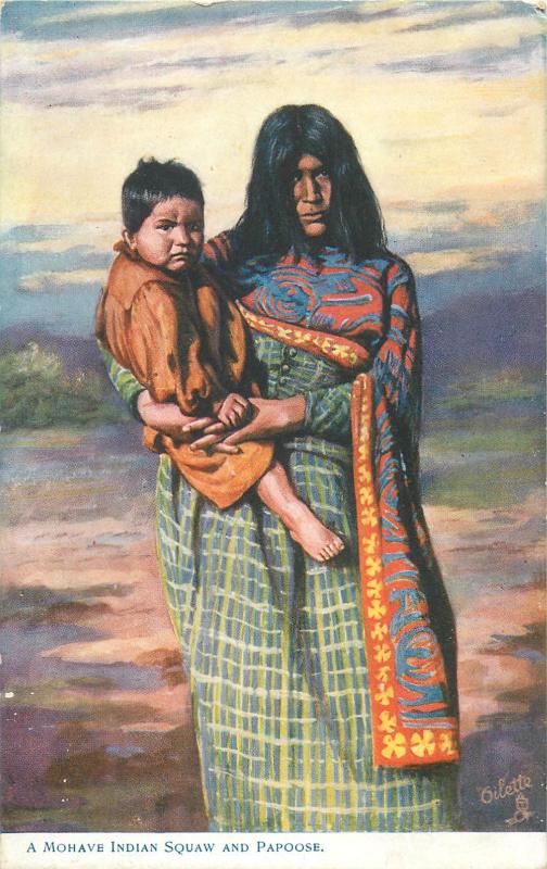 Native Americana indian native women and papoose Mohave Walapai Navajo Piute