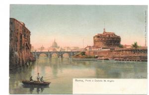 Italy Roma Ponte Castello St Angelo Vtg Stengel UDB Postcard