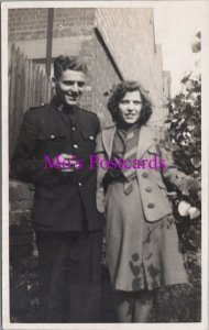 Ancestors Postcard - Couple. Man in Uniform, Vintage Fashion, Womenswear RS37820