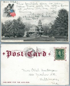 ELBERON N.J. THE OAKS RESIDENCE of C.W.CLARK UNDIVIDED ANTIQUE POSTCARD