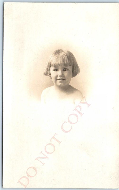 c1910s Chicago Adorable Girl RPPC Real Photo JE Waters Studio Cute Postcard A111